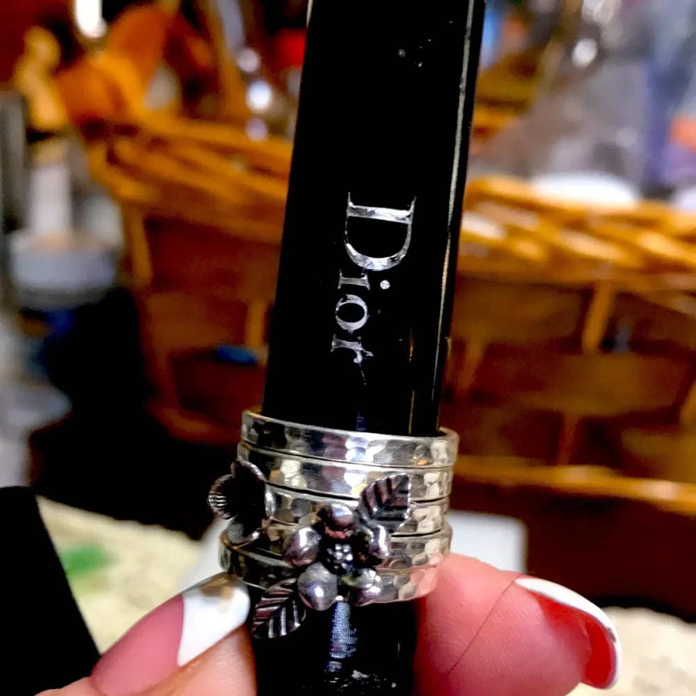 Sterling silver stack rings - Picture 2 of 7